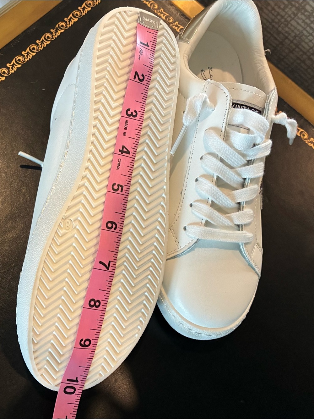 Vintage Savana White Sneakers ”Carla” in white Gold Foil Size 8 NWOT - Picture 11 of 11